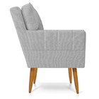 Kit 2 Poltronas Anitta Com Strass Linho Cinza A05 Pés Palito