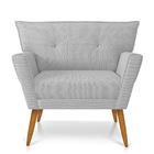 Kit 2 Poltronas Anitta Com Strass Linho Cinza A05 Pés Palito