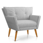 Kit 2 Poltronas Anitta Com Strass Linho Pés Palito Castanho D