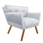 Kit 2 Poltronas Anitta Suede Pés Palito Castanho D03 - D'ross