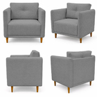 Kit 2 Poltronas Aviv Para Sala Escritório Recepção Luxo Linho