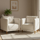 Kit 2 Poltronas Aviv Para Sala Escritório Recepção Luxo Linho