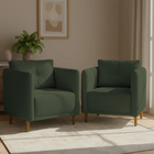 Kit 2 Poltronas Aviv Para Sala Escritório Recepção Luxo Linho