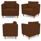 Kit 2 Poltronas Aviv Para Sala Escritório Recepção Luxo Linho