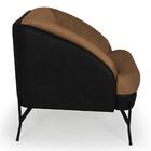 Kit 2 Poltronas Base Aço Coral Corano Veludo Laranja