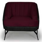 Kit 2 Poltronas Base Aço Coral Corano Veludo Marsala