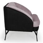 Kit 2 Poltronas Base Aço Coral Corano Veludo Rosê