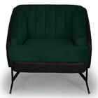 Kit 2 Poltronas Base Aço Coral Corano Veludo Verde Musgo