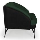 Kit 2 Poltronas Base Aço Coral Corano Veludo Verde Musgo