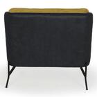 Kit 2 Poltronas Base Aço Coral Coranoveludo Amarelo Domi