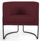 Kit 2 Poltronas Base Aço Veludo Marsala Domi