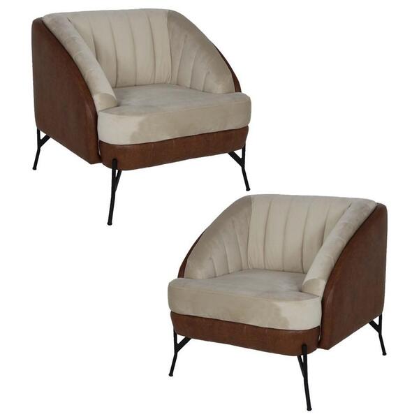 Kit 2 Poltronas Base Açoal B-405ano Marrom