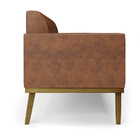 Kit 2 Poltronas Base De Madeira Fixa Castanho Marisa Corano -