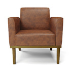 Kit 2 Poltronas Base De Madeira Fixa Castanho Marisa Corano -