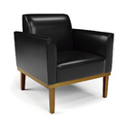 Kit 2 Poltronas Base De Madeira Fixa Castanho Marisa Corano P