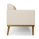 Kit 2 Poltronas Base De Madeira Fixa Castanho Marisa Corino -