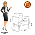 Kit 2 Poltronas Base De Madeira Fixa Castanho Marisa Linho -