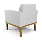 Kit 2 Poltronas Base De Madeira Fixa Castanho Marisa Linho Ci