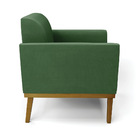 Kit 2 Poltronas Base De Madeira Fixa Castanho Marisa Suede -