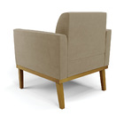 Kit 2 Poltronas Base De Madeira Fixa Castanho Marisa Suede Ma