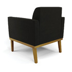 Kit 2 Poltronas Base De Madeira Fixa Castanho Marisa Suede Pr