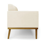 Kit 2 Poltronas Base De Madeira Fixa Castanho Marisa Veludo B