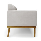 Kit 2 Poltronas Base De Madeira Fixa Castanho Marisa Veludo C