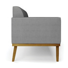 Kit 2 Poltronas Base De Madeira Fixa Castanho Marisa Veludo L