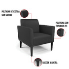 Kit 2 Poltronas Base De Madeira Fixa Preto Marisa Corino - Pr