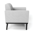 Kit 2 Poltronas Base De Madeira Fixa Preto Marisa Linho - A05