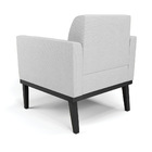 Kit 2 Poltronas Base De Madeira Fixa Preto Marisa Linho - A05