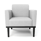 Kit 2 Poltronas Base De Madeira Fixa Preto Marisa Linho - A05