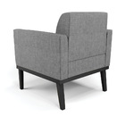 Kit 2 Poltronas Base De Madeira Fixa Preto Marisa Linho - A26