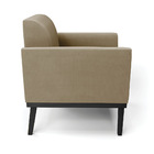 Kit 2 Poltronas Base De Madeira Fixa Preto Marisa Suede Marro