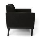 Kit 2 Poltronas Base De Madeira Fixa Preto Marisa Suede - Pre