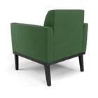 Kit 2 Poltronas Base De Madeira Fixa Preto Marisa Suede Verde