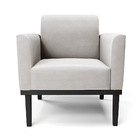 Kit 2 Poltronas Base De Madeira Fixa Preto Marisa Veludo Cinza