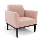 Kit 2 Poltronas Base De Madeira Fixa Preto Marisa Veludo - Ro