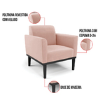 Kit 2 Poltronas Base De Madeira Fixa Preto Marisa Veludo - Ro