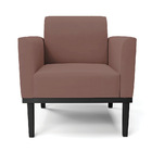 Kit 2 Poltronas Base De Madeira Fixa Preto Marisa Veludo Rosê