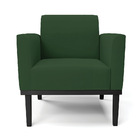 Kit 2 Poltronas Base De Madeira Fixa Preto Marisa Veludo Verd