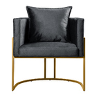 Kit 2 Poltronas Base De Metal Dourado Decorativas Luna Veludo