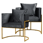 Kit 2 Poltronas Base De Metal Dourado Decorativas Luna Veludo