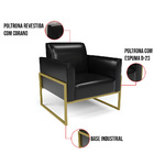 Kit 2 Poltronas Base Industrial Alta Dourado Marisa Corano -