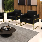 Kit 2 Poltronas Base Industrial Alta Dourado Marisa Corano -