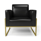 Kit 2 Poltronas Base Industrial Alta Dourado Marisa Corano -