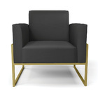 Kit 2 Poltronas Base Industrial Alta Dourado Marisa Corino -