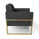 Kit 2 Poltronas Base Industrial Alta Dourado Marisa Corino -