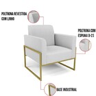 Kit 2 Poltronas Base Industrial Alta Dourado Marisa Linho - A