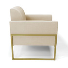 Kit 2 Poltronas Base Industrial Alta Dourado Marisa Suede - B